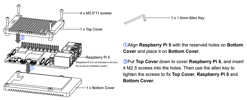 EDATEC ED-Pi5Case Raspberry Pi 5 Aluminum CNC Enclosures